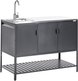 Outdoor-Küchenschrank mit Spüle MAENZA Metall Schwarz