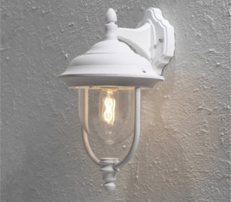 KONSTSMIDE LED Außen-Wandleuchte, LED wechselbar, Warmweiß, Wand-laterne Landhausstil Haus-wand beleuchten Außenlicht Weiß H: 46cm