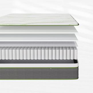 Novilla Matratze 140x190 Federkernmatratze Härtegrad H3 Rollmatratze Öko Tex Zertifiziert Mittelfest Tonnentaschenfederkern Mattress Höhe 26cm Punktelastisch Atmungsaktiv Hybridmatratze